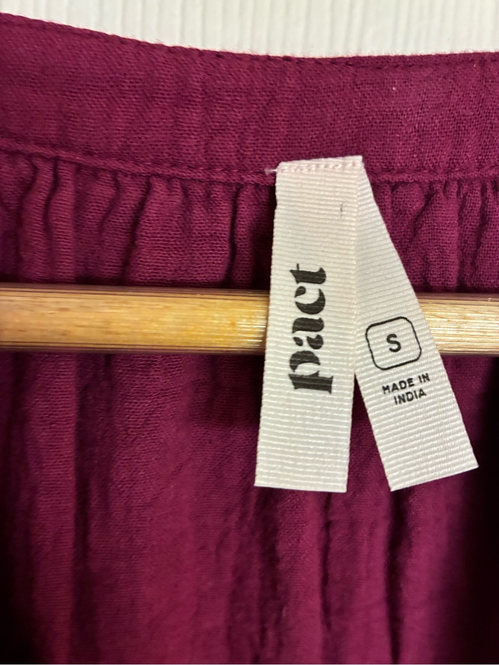 Pact Organic Cotton V-Neck Short Sleeve Tiered Midi Dress — Plum - Picture 3 of 7